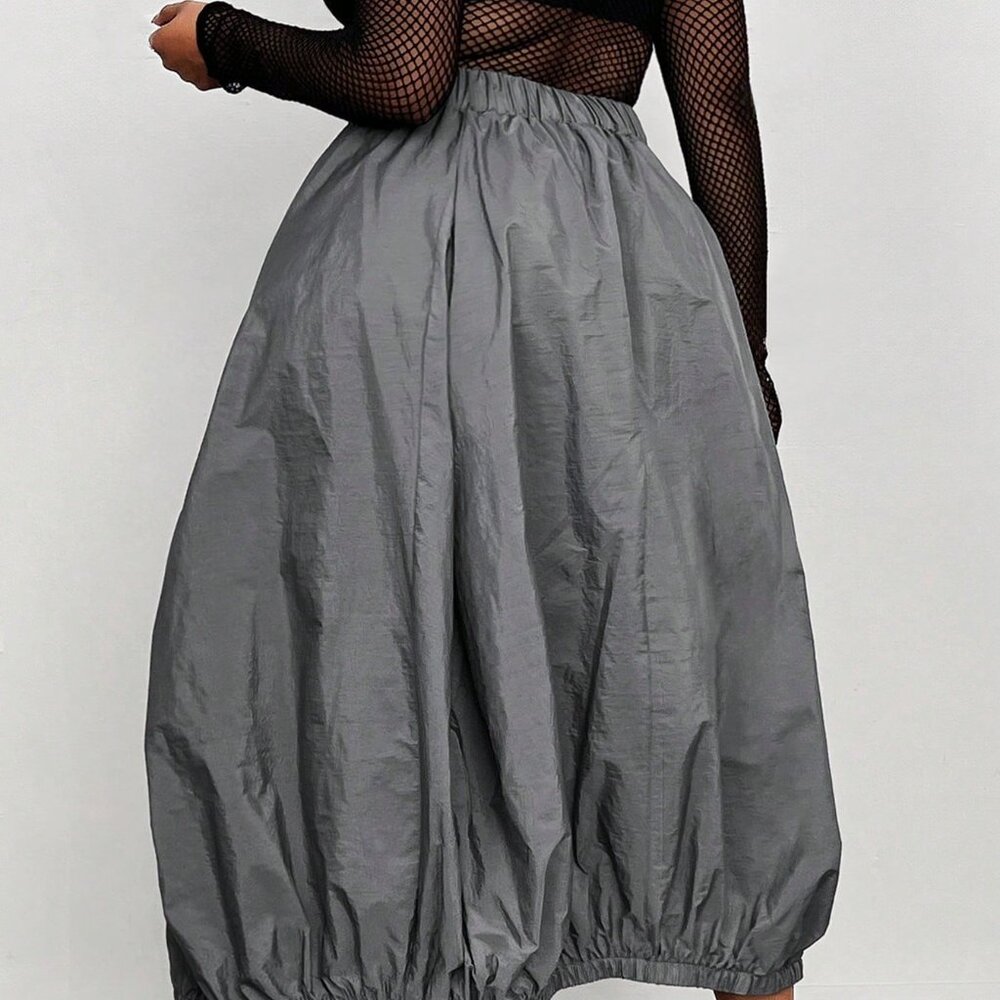 Grey Casual Women's Plus Size Minimalist Skirt - Picture 2 of 6